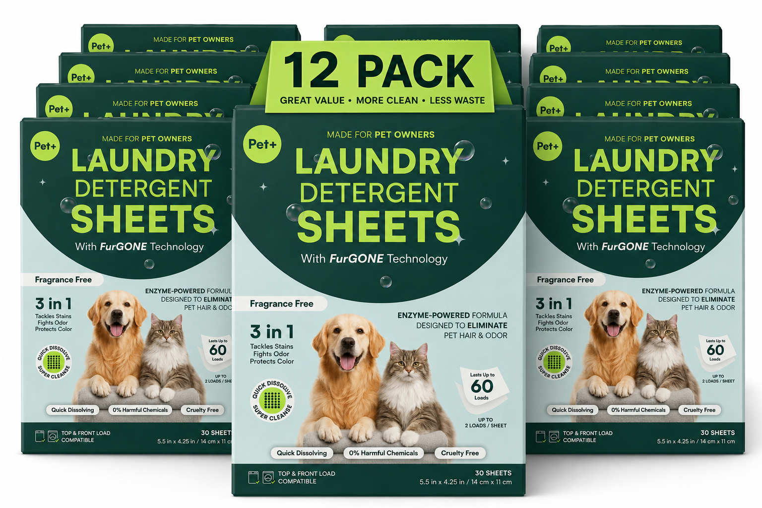 Pet+ Laundry Detergent Sheets