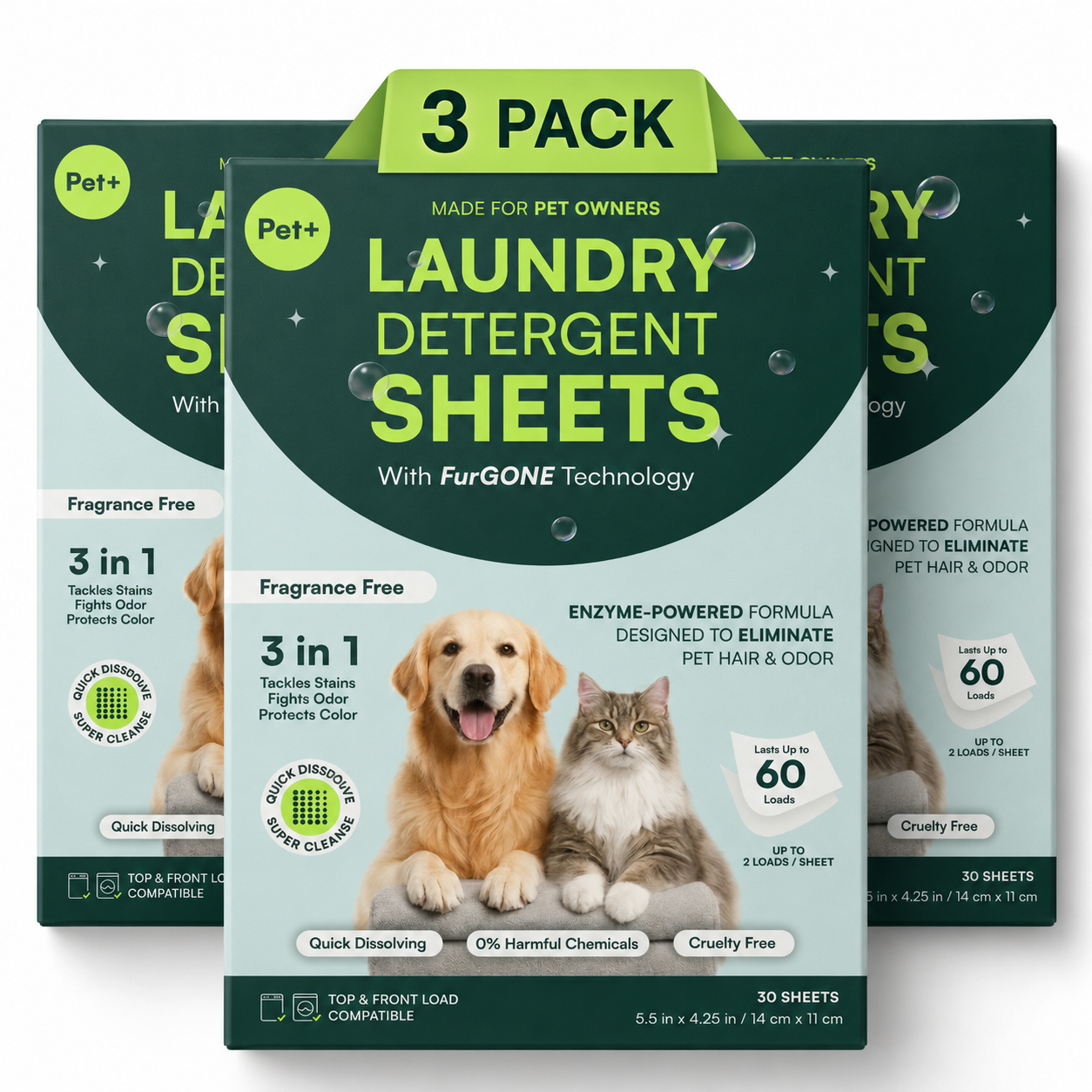 Pet+ Laundry Detergent Sheets