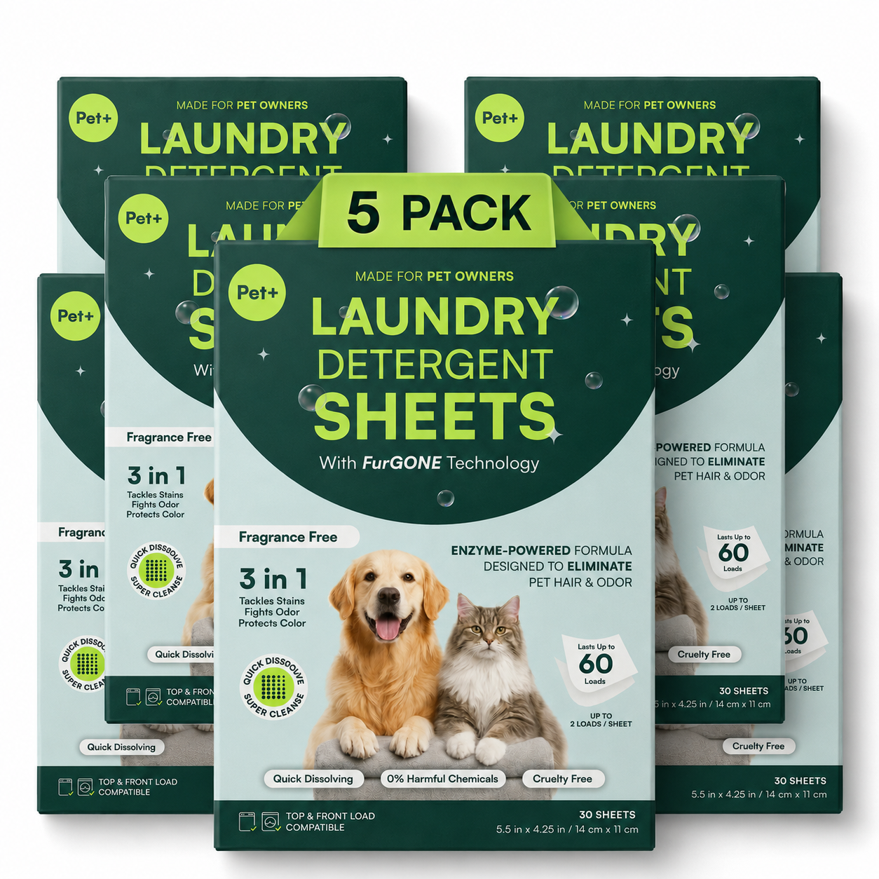 Pet+ Laundry Detergent Sheets